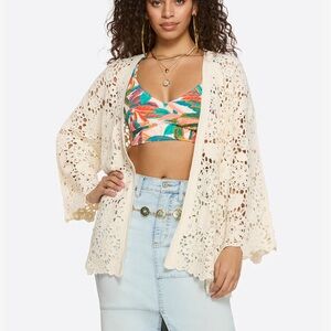 Jessica Simpson Arieth crochet cardigan in parchment